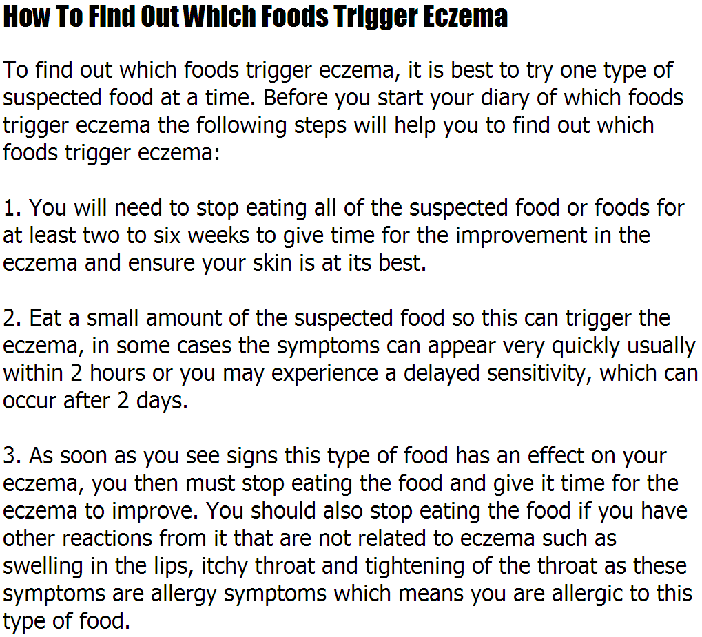 Eczema Food Triggers How To Find Out Which Foods Trigger Eczema