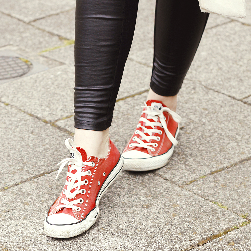 Red Converse Styled Up In Outfit