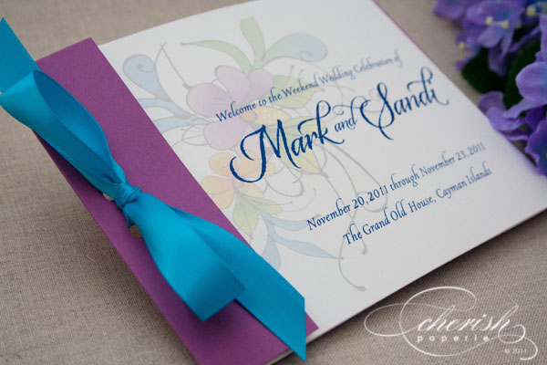 A Weekend Wedding - Purple and Blue Floral {Featured Invitations & Programs}