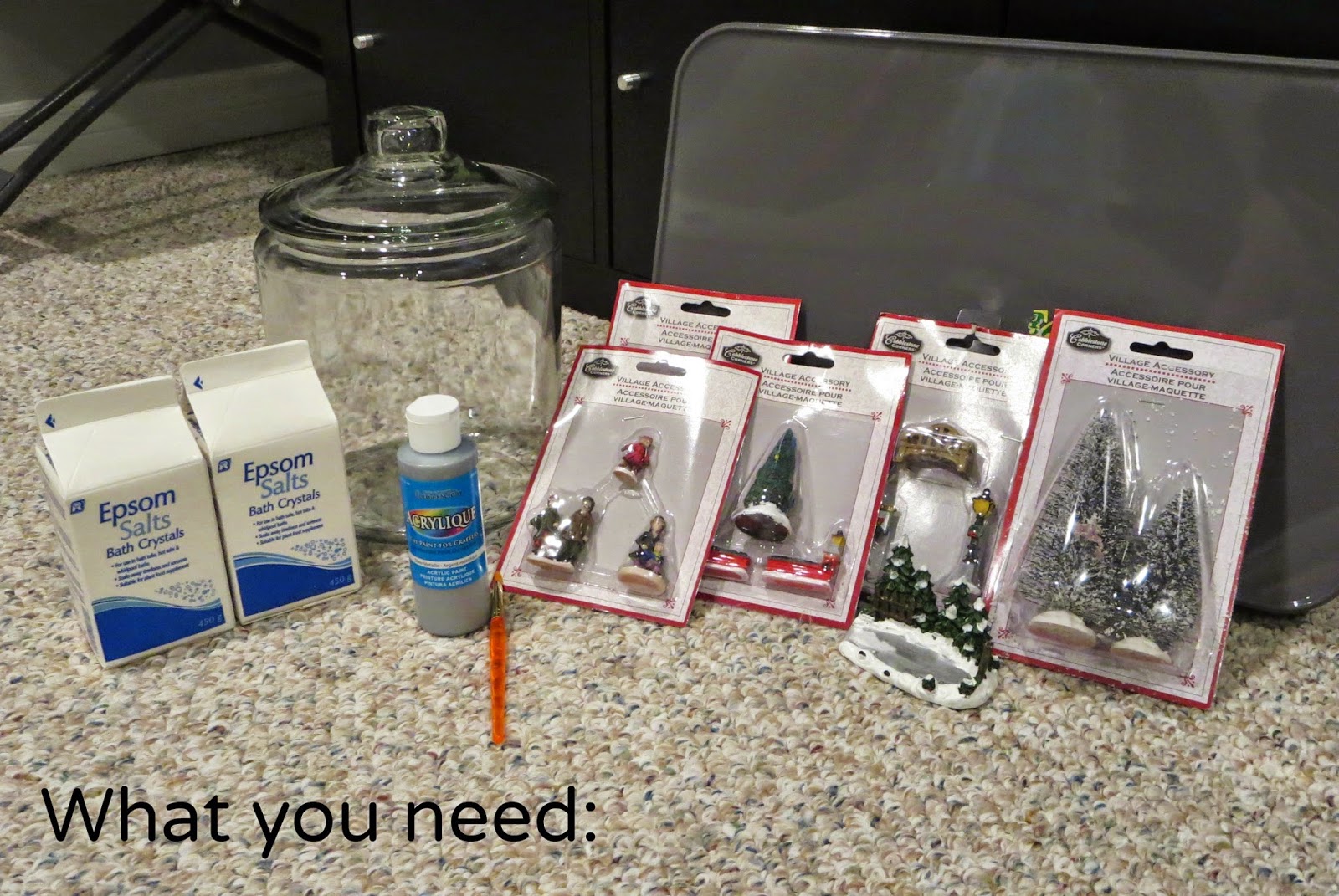 Christmas diy blogmas saturdays jar village pieces dollar tree scene makeupwednesday: Blogmas Day 13: DIY Saturdays | Christmas Scene in a Jar