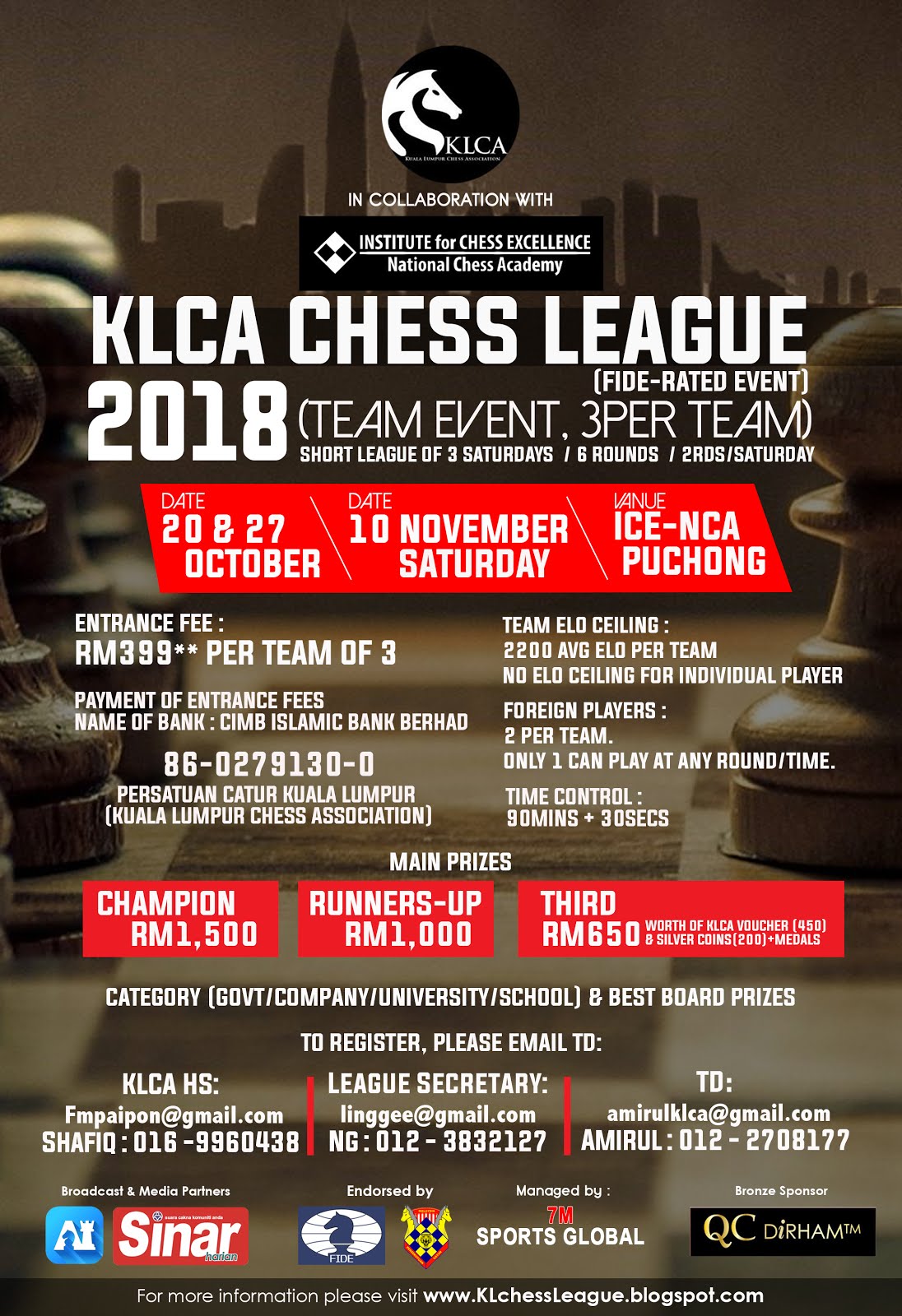 KLCA CHESS LEAGUE 2018