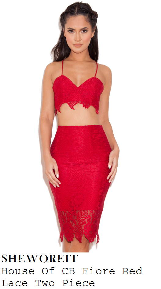 georgia-kousoulou-bright-red-lace-bralet-and-skirt-co-ords-towie