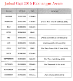 JADUAL PEMBAYARAN GAJI 2016