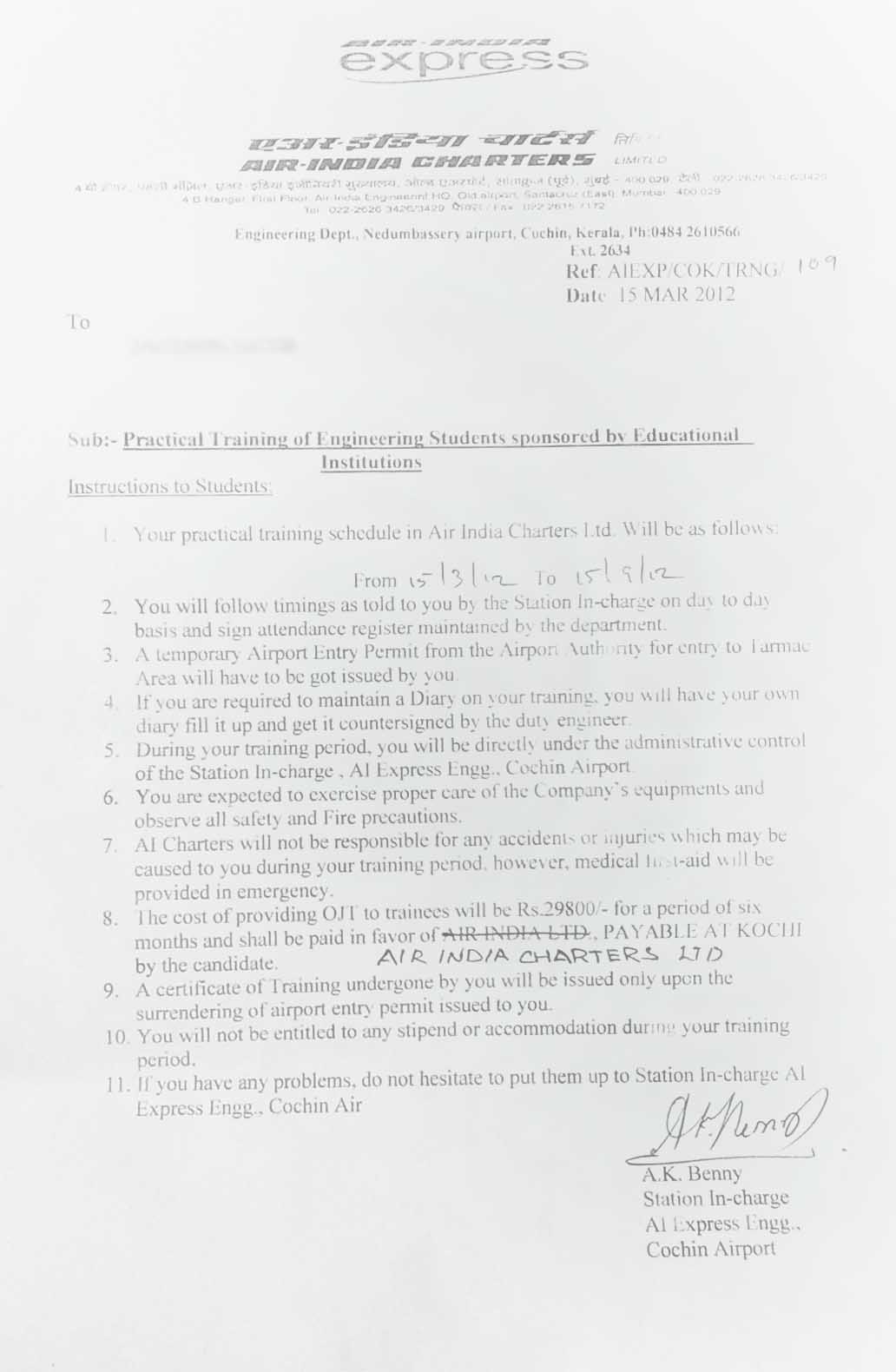 CONTOS DUNNE COMMUNICATIONS Application letter in hotel