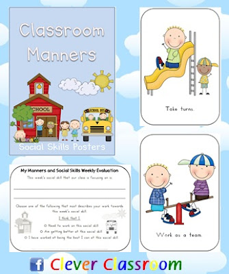 Classroom Manners Social Skills Posters 