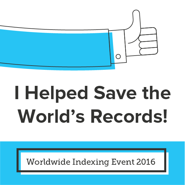 2016 Worldwide Indexing Event