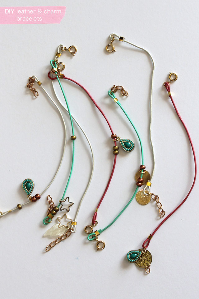 DIY Leather & Charm Bracelets Lotts and Lots Making the everyday