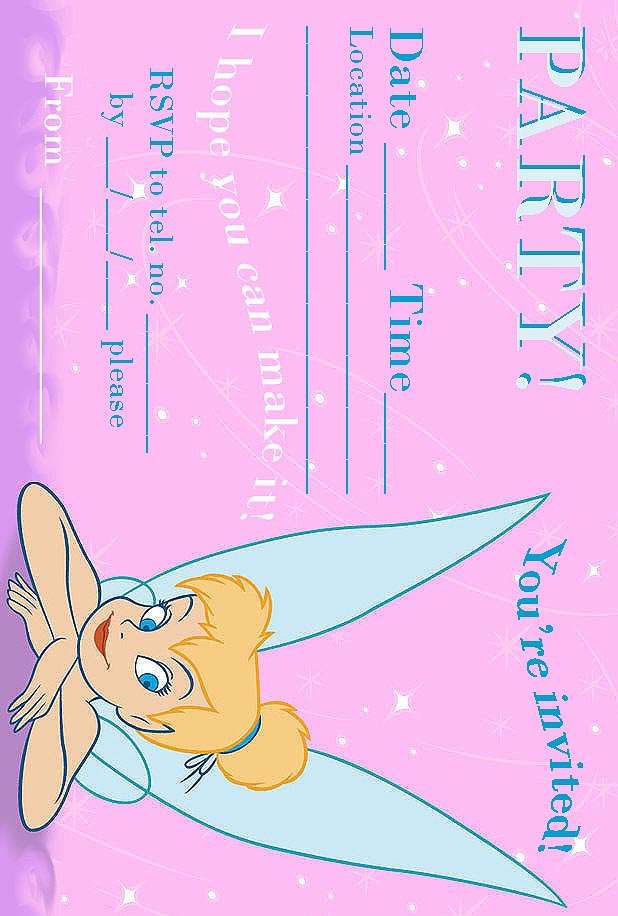 tinkerbell party invites printable free