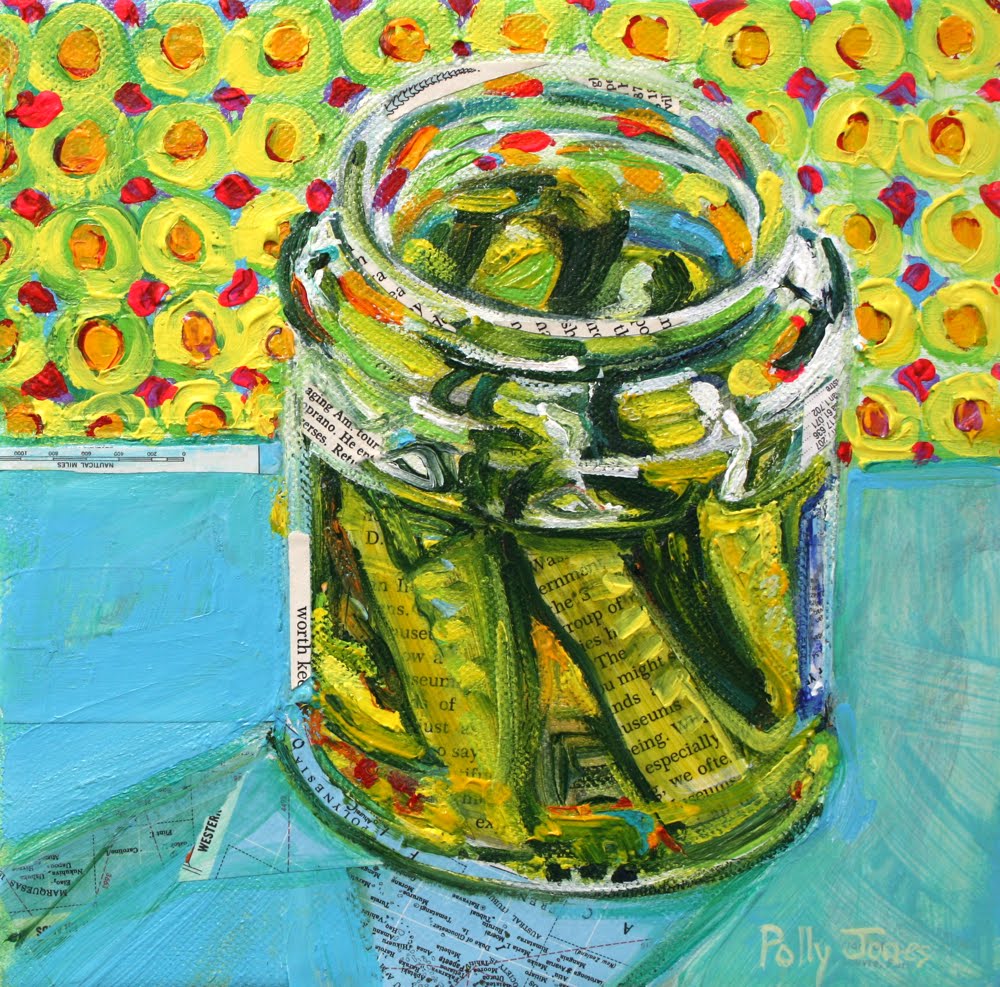 a pickle painting. whaaaaat! Painting, Art, Mixed media collage