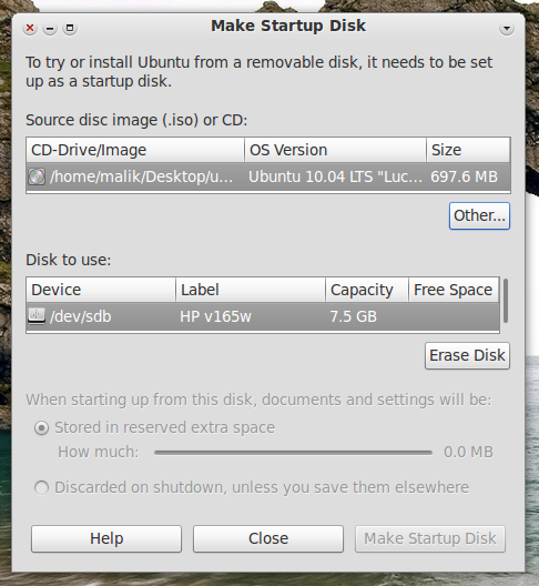 Create A Persistent Bootable Usb Drive Using Startup Disk