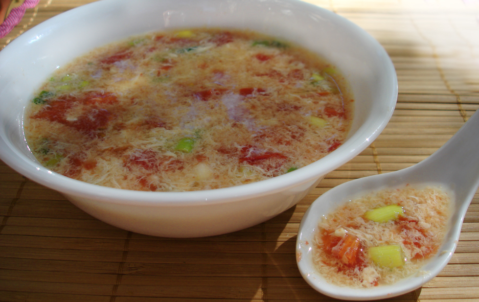 Vegetarian Yogini Egg Drop Soup AKA Egg Flower Soup