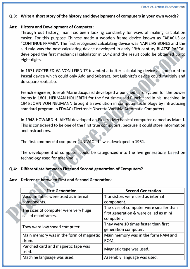 introduction-to-computer-descriptive-questions-answers-computer-ix