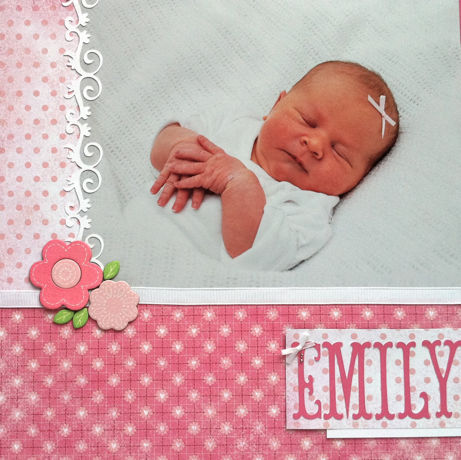 CTMH Scrapbook Snippets Baby Girl Layout