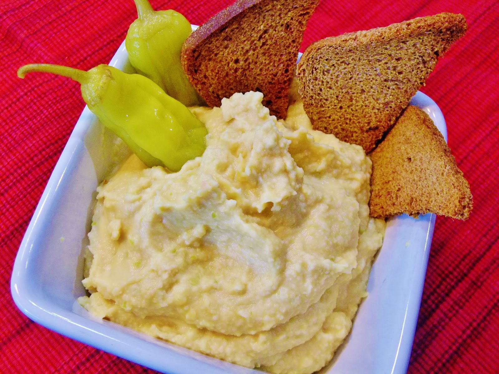 Heartfelt Balance Handmade Life Pepperoncini Hummus with Toasted Rye