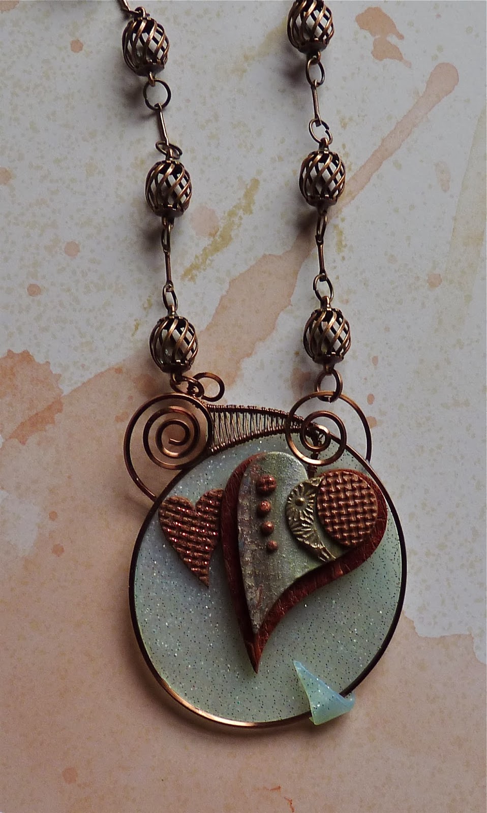 Knightwork Playing with Clay Mixed Media Polymer Clay & Wire Necklace