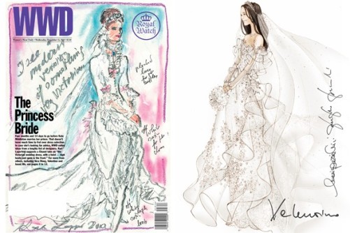 kate middleton wedding gown sketches. kate middleton wedding dress