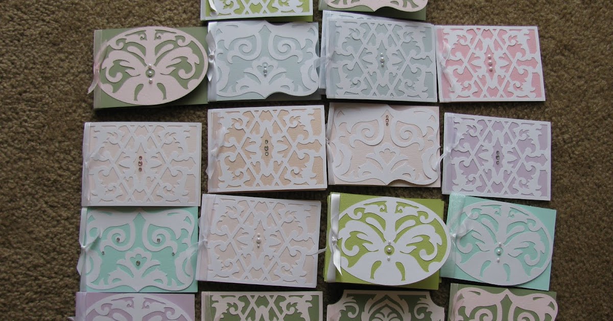 My Crafty Playground Cards made with the Cricut Damask cartridge