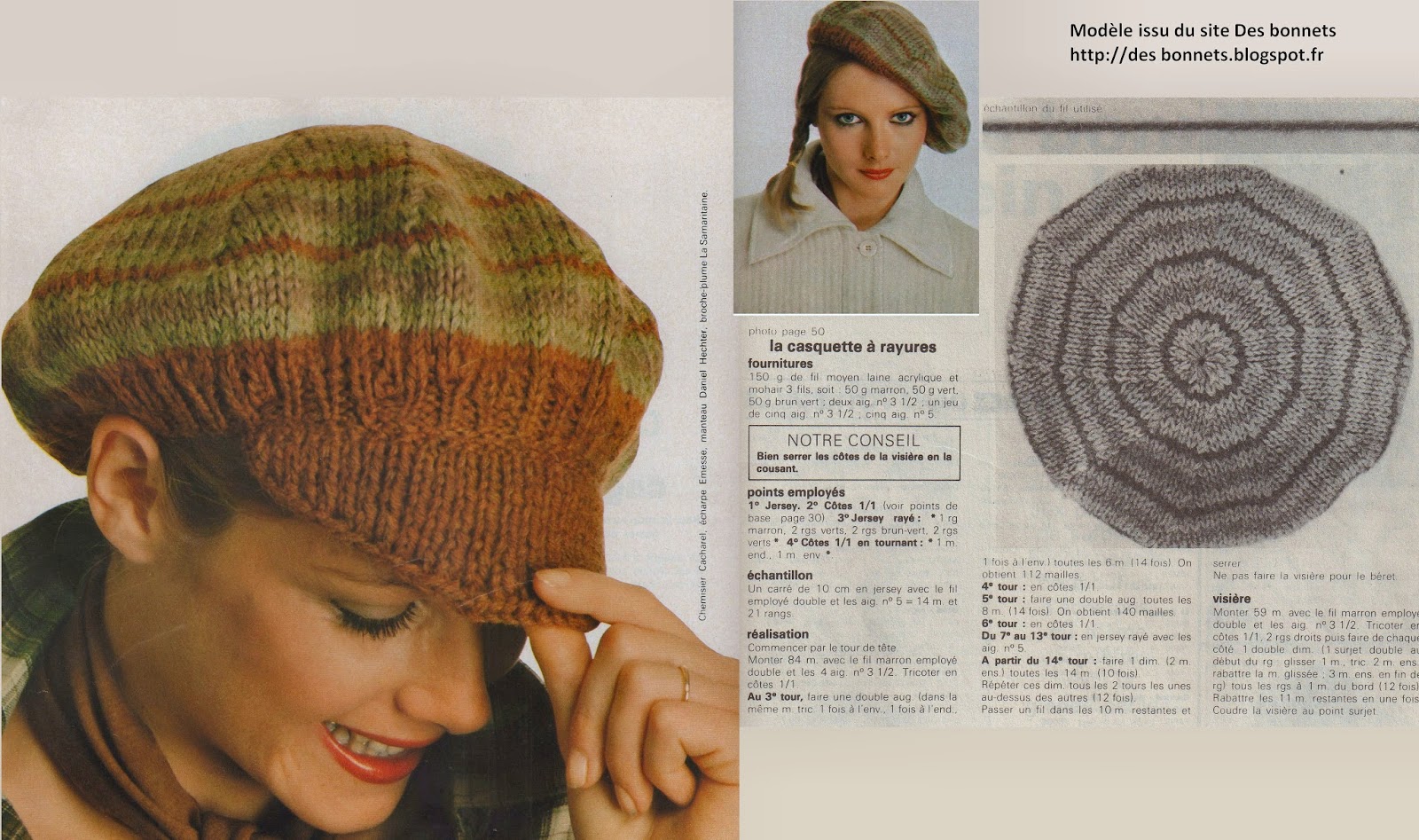 comment tricoter une visiere de casquette