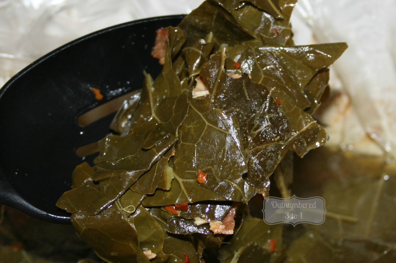 Crock Pot Southern Style Collard Greens Outnumbered 3 to 1