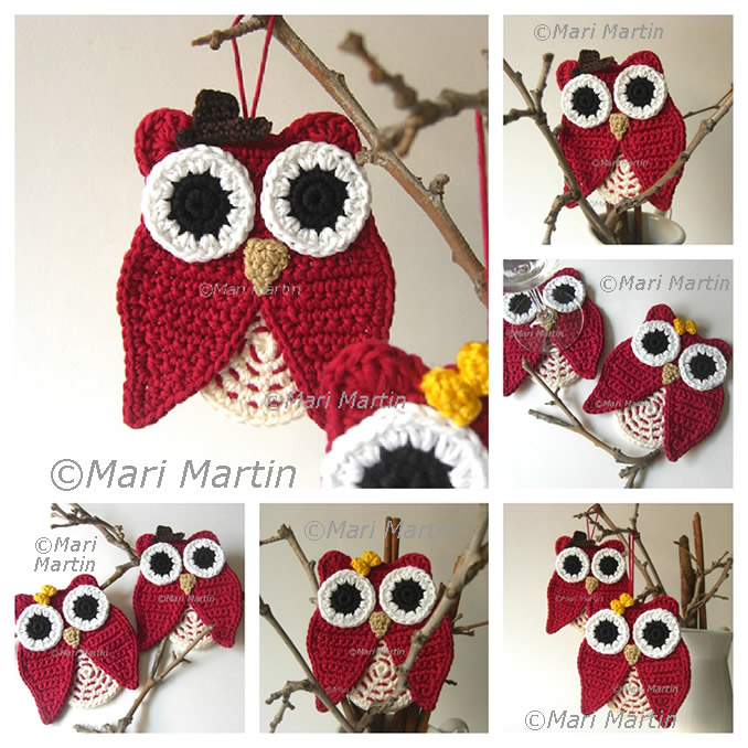 Crochet Coasters Owl Pattern Crochet Colorful