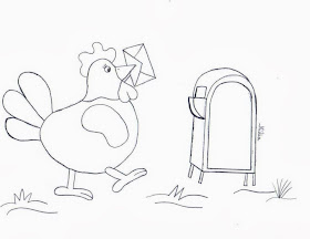 risco galinha  com carta