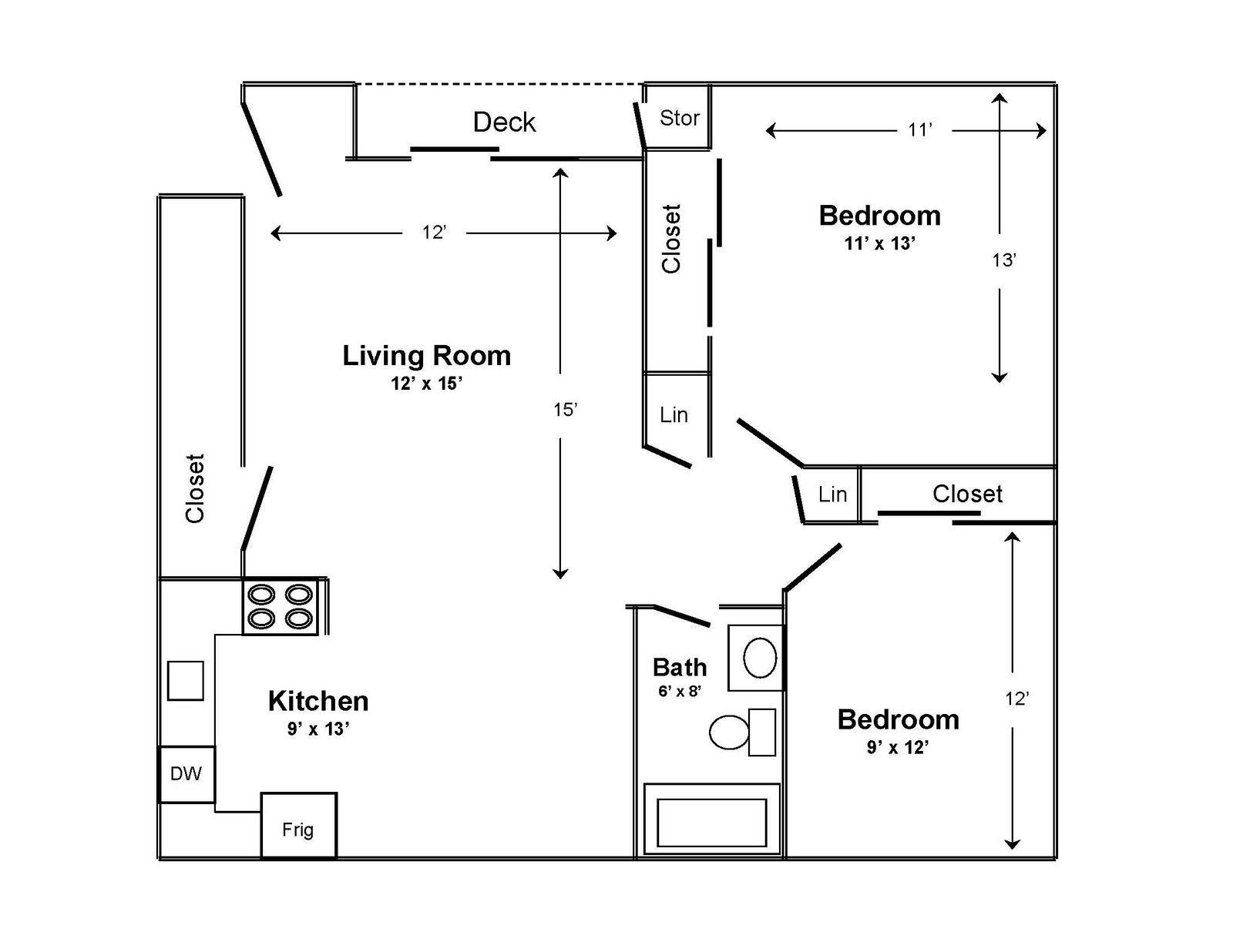 Apartment Floor Plans 1 Bedroom