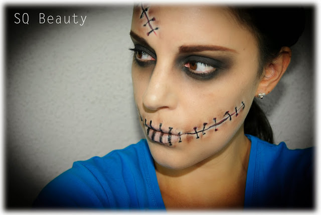 Maquillaje Halloween Gótico Cosido Gothic Stitched makeup Silvia Quiros