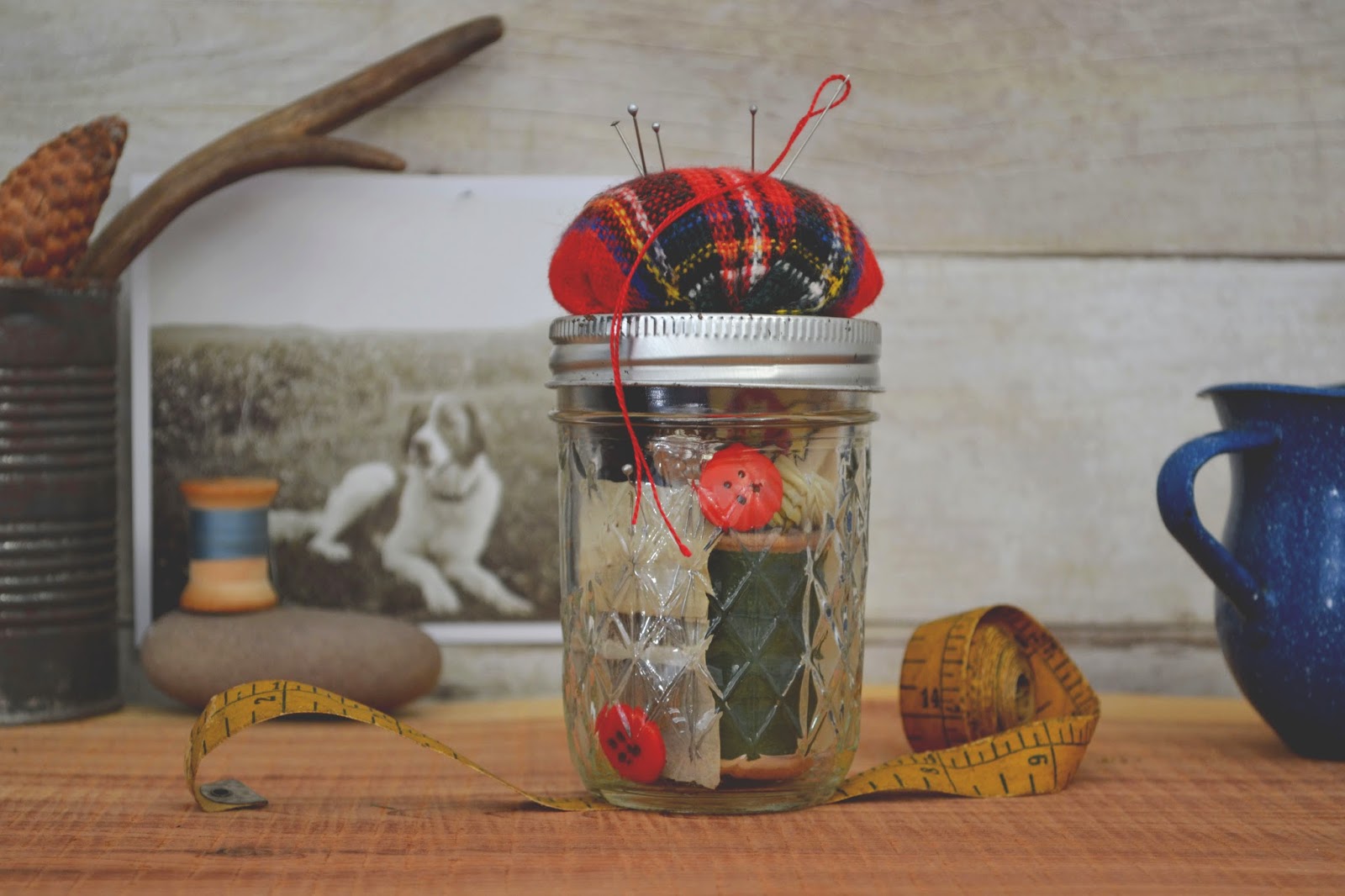 Attic Lace Camp Sewing Kit in a Jar