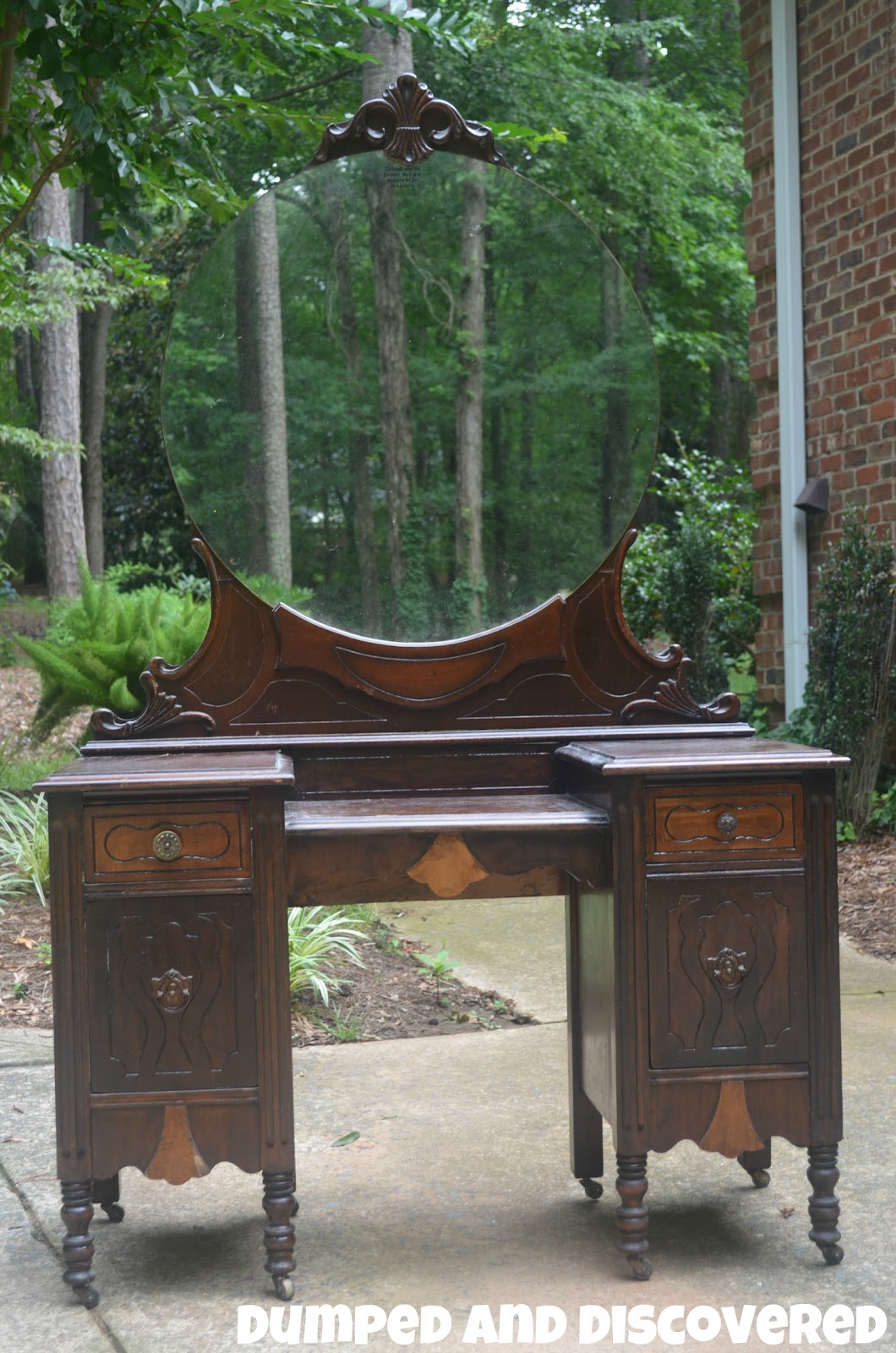 Dumped and Discovered Waterfall Vanity Makeover
