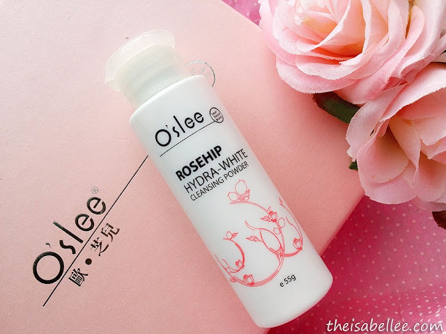 O'slee Rosehip Hydra-White Cleansing Powder bottle