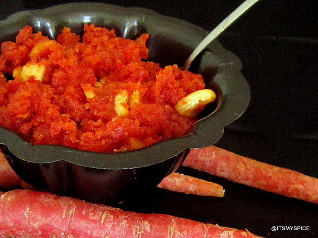 A very very popular indian halwa made with grated carrots