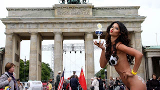 jenny mccarthy new: Micaela Schaefer Hot in Bodypaint at Brandenburg Gate 2012
