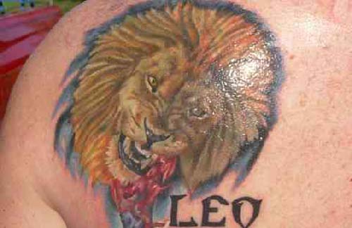 Leo Tattoos Design On Neck Free art leo tattoos design