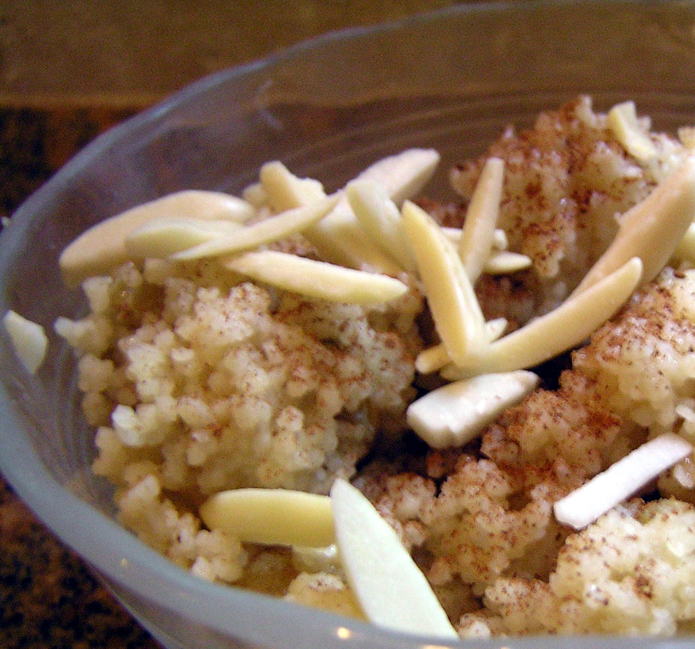 Parve (and Vegan) Almond Couscous Pudding