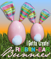 Ribbon ear bunnies from plastic eggs @  I Gotta Create!
