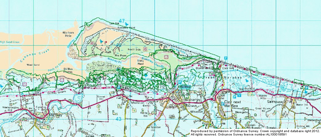 Map of blakeney norfolk