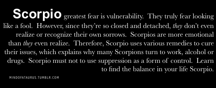 Que sont les craintes des Scorpios?