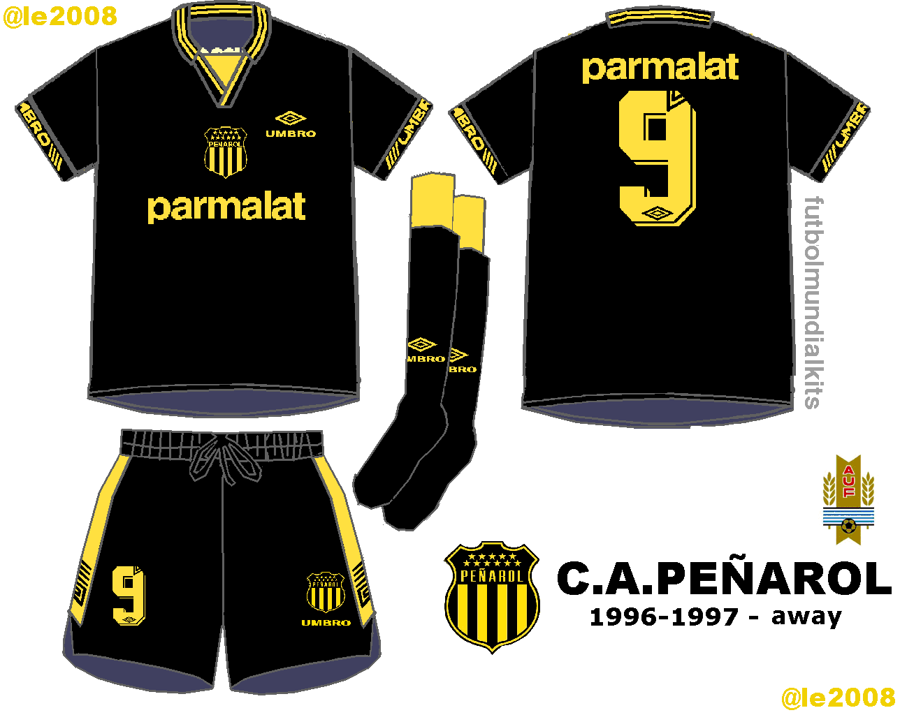 Futbol Mundial Kits Uruguay C A Penarol 1996 1997 Home Away Y Third