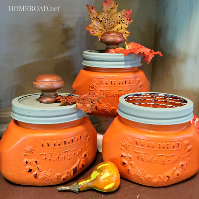 Canning Jar Pumpkins  - featured at KnickofTime.net