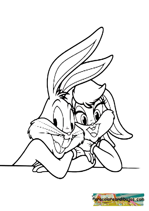 LAMINAS PARA COLOREAR - COLORING PAGES: Lola Bunny la novia de bugs