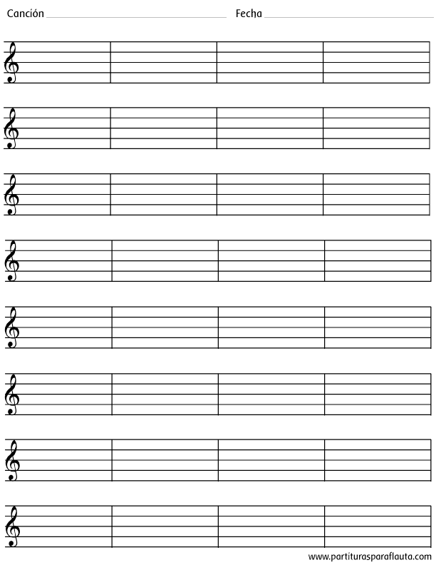 Partituras para Flauta Descargar Hojas Pautadas