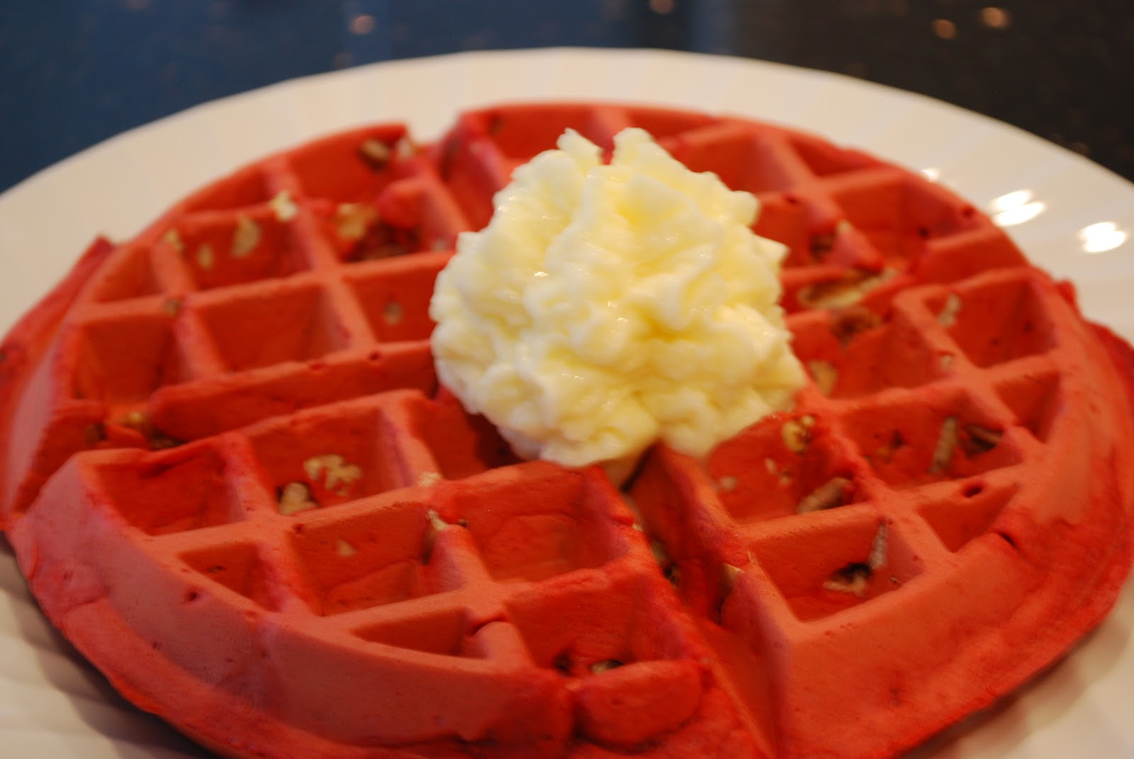 The Flying Foodie Red Velvet Pecan Waffles With Mascarpone