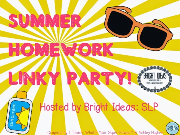 Bright Ideas SLP Summer Homework Linky Party!
