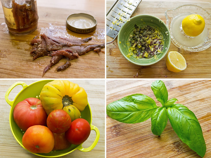 Cooking Weekends Heirloom Tomato Salad with Anchovy Dressing