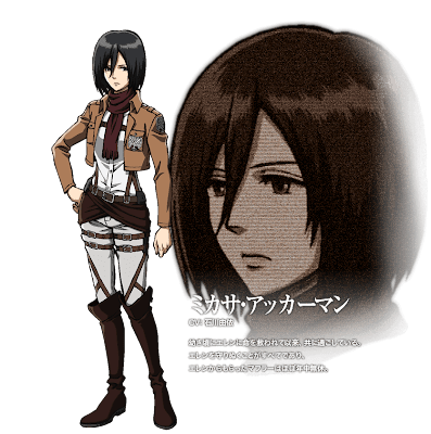 มิ๨าสะ​ ​แอ็๥​เ๥อร์​แมน Mikasa Ackerman อนิ​เมะ​
