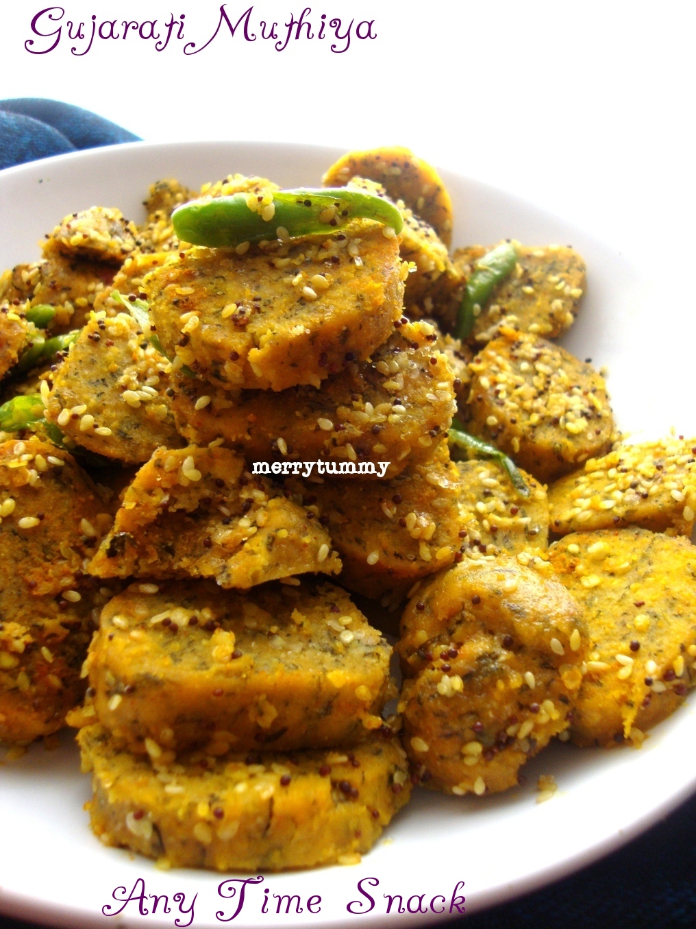 Merry Tummy Spinach Muthiya Gujarati Snack, Steamed Dumplings