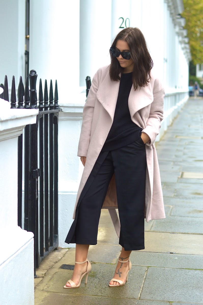 pale pink wrap coat