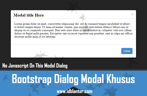 Membuat Dialog Modal pada Halaman Tertentu di Blog