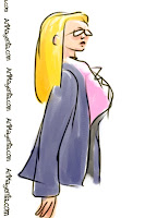 The blonde is a gesture drawing finger painted on an iphone by illustrator Artmagenta