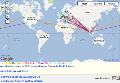 dxwatch 9M2PJU Latest DX Map